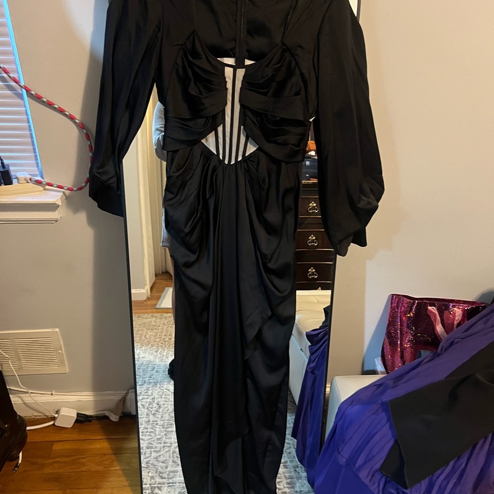 ASOS Elegant Black Corset Evening Gown